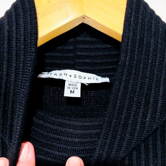 TASH+SOPHIE Black Ribbed High-Neck Bodycon Dress | Minimalist Winter | Small * - Picture 4 of 8